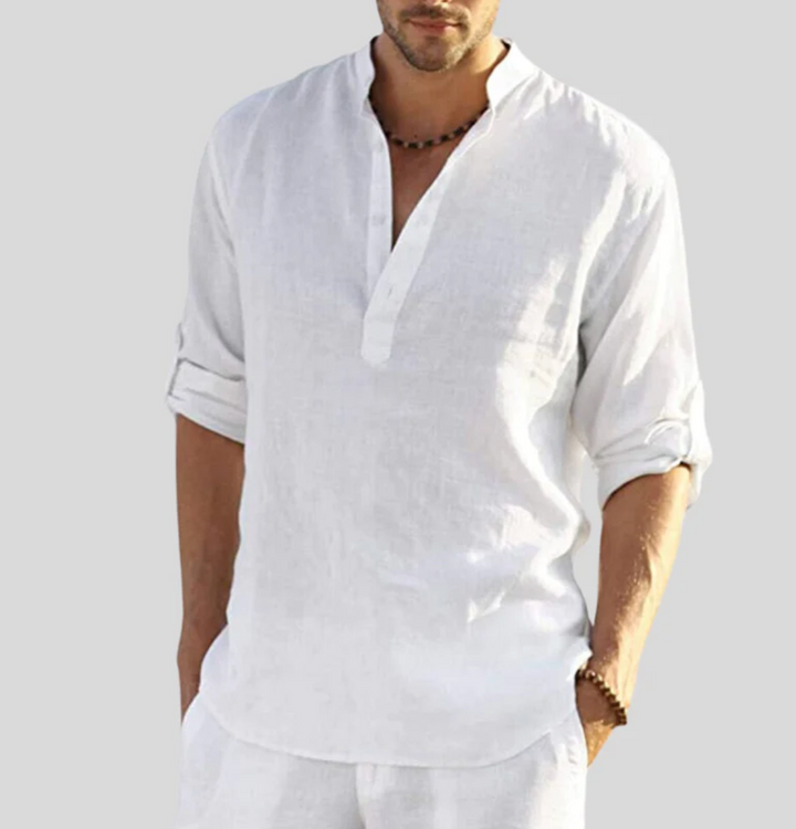 Hector | Casual men's long-sleeved shirt with V-neck 6