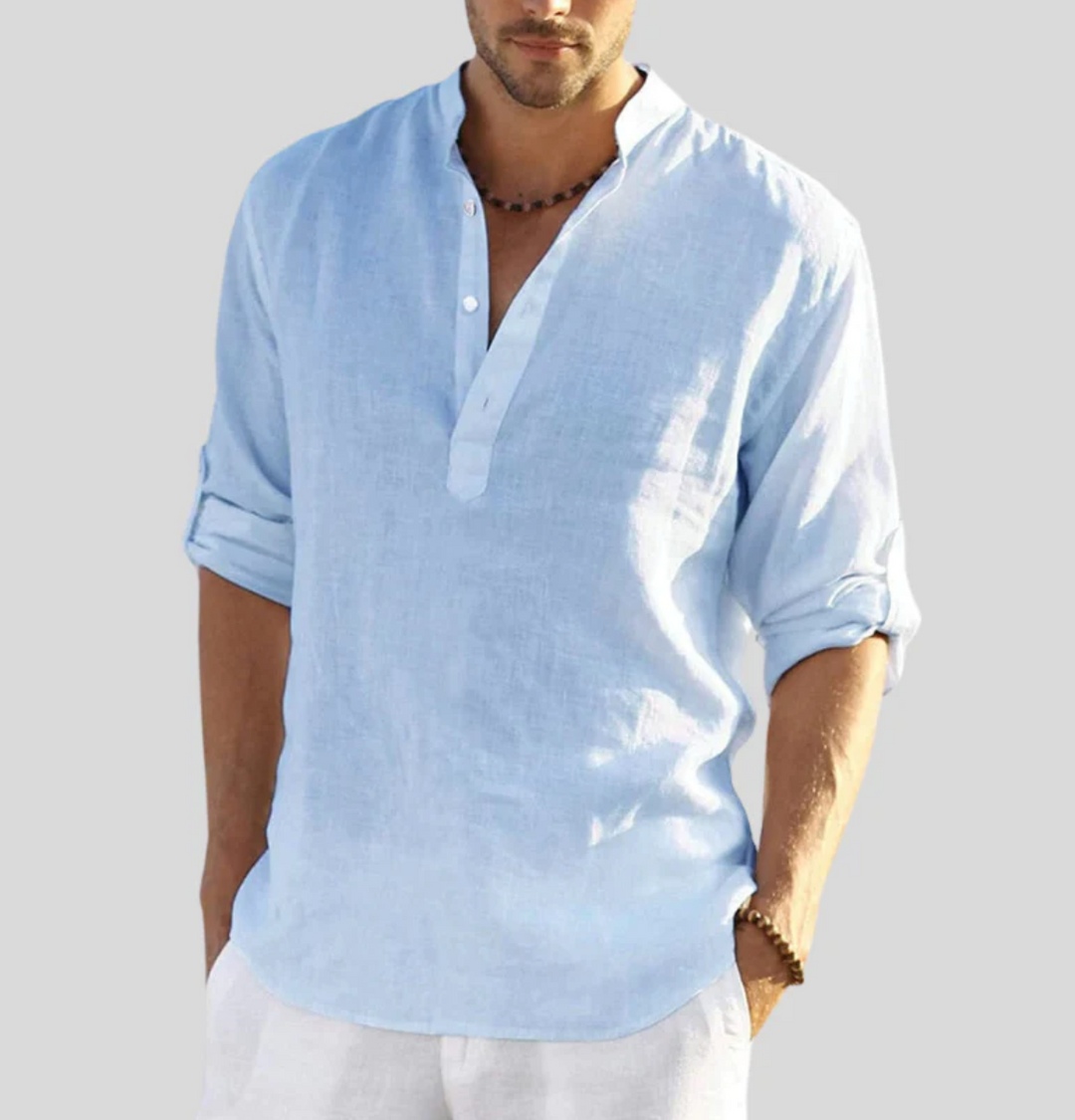 Hector | Casual men's long-sleeved shirt with V-neck 7