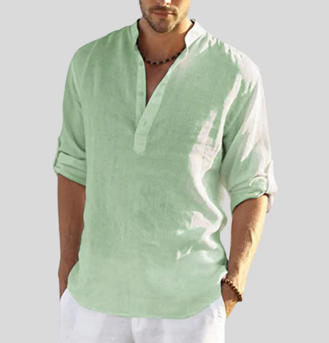 Hector | Casual men's long-sleeved shirt with V-neck 8