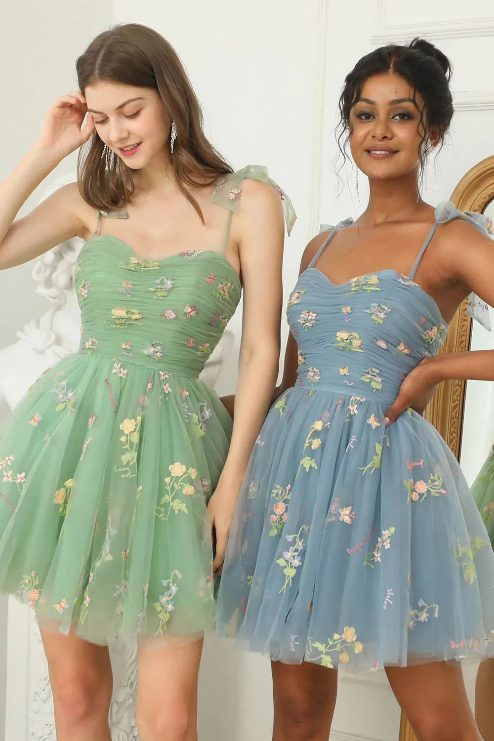 Heidi | Elegant Floral Embroidered Short Cocktail Dress for Women - Perfect Holiday Party Attire 1