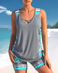 Maddison | Lebhaftes Tankini-Set mit geometrischem Muster