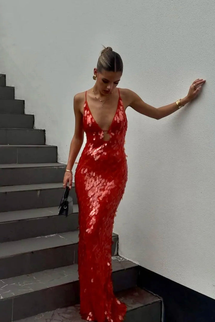 Hollis | Sequin Evening Dress Backless Elegant Formal Gown 0