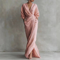 Gianna | Elegant And Formfitting Long-Sleeve Maxi Wrap Dress