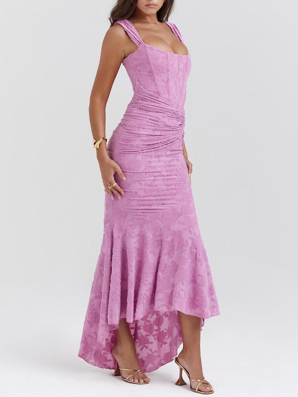 Isabella | Mother of the Bride Dress Corset Jacquard Lace Mermaid Midi 10