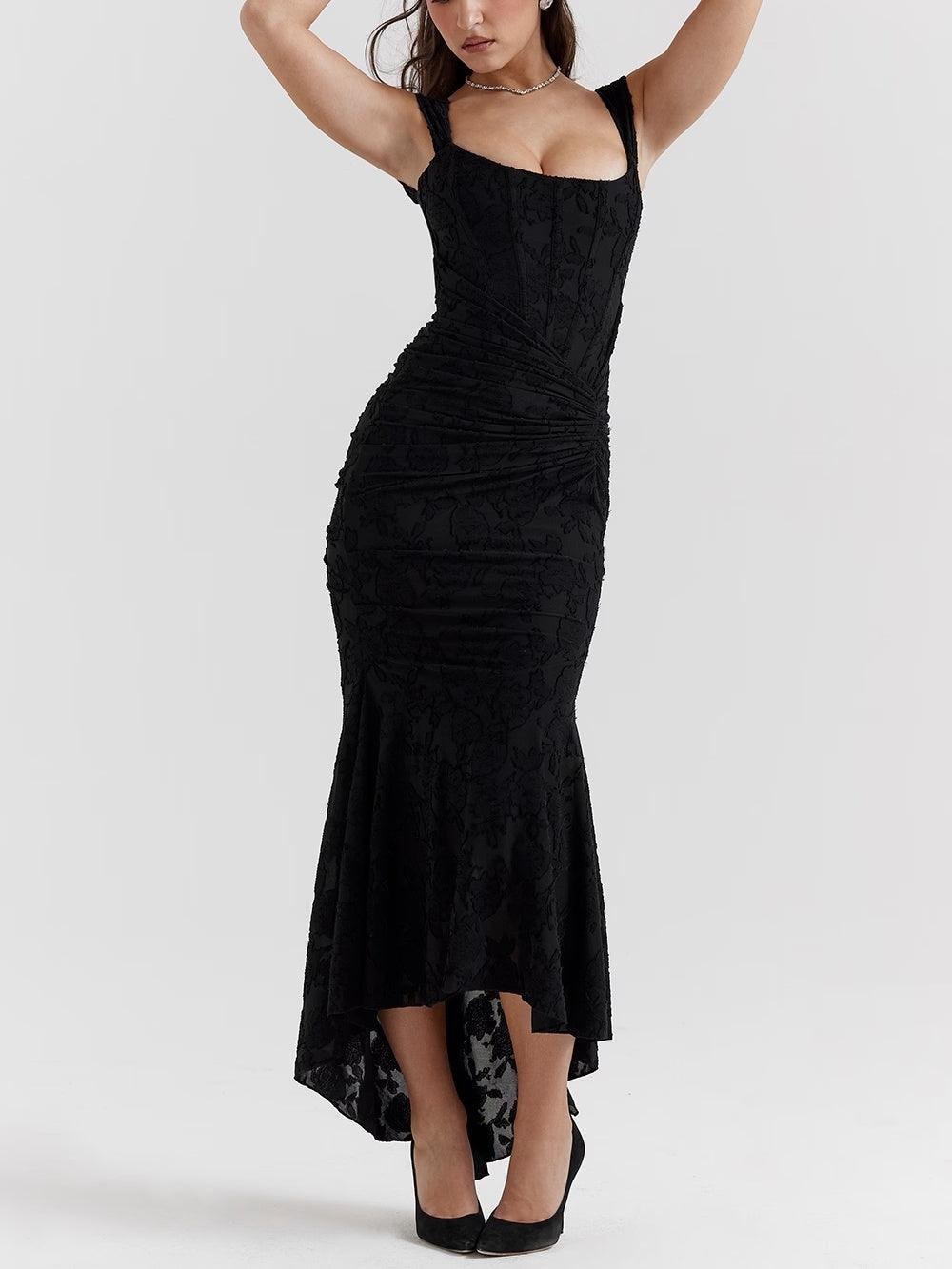 Isabella | Mother of the Bride Dress Corset Jacquard Lace Mermaid Midi 11