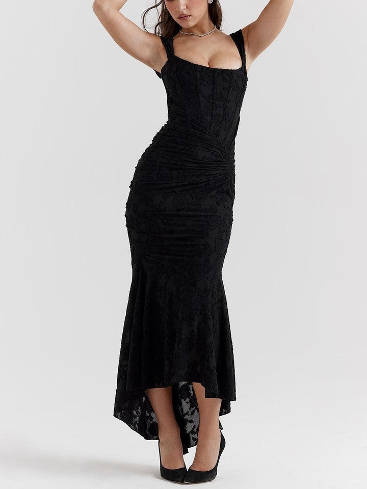 Isabella | Mother of the Bride Dress Corset Jacquard Lace Mermaid Midi 11