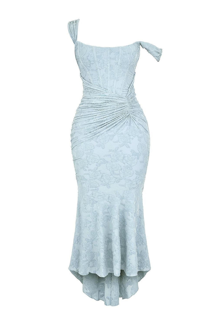 Isabella | Mother of the Bride Dress Corset Jacquard Lace Mermaid Midi 5