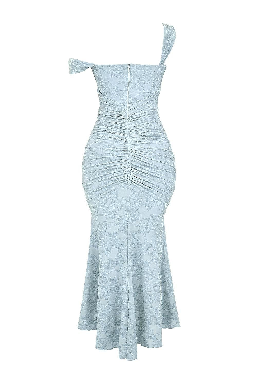 Isabella | Mother of the Bride Dress Corset Jacquard Lace Mermaid Midi 6