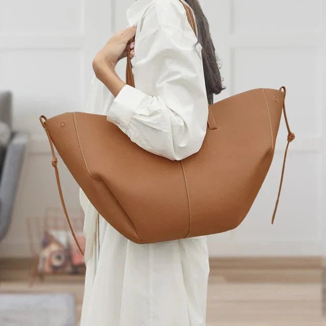 Isabella | Women's Oversized Vintage PU Leather Shoulder Tote Bag 0