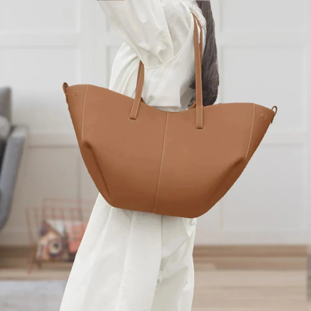 Isabella | Women's Oversized Vintage PU Leather Shoulder Tote Bag 1