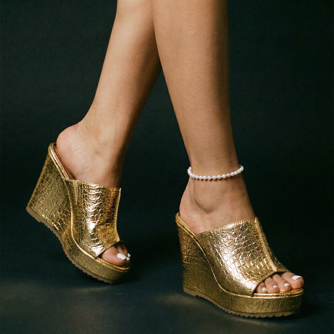 Isadora | Elegant Gold Platform Sandals – Comfortable & Stylish Women's Wedge Sandals 5