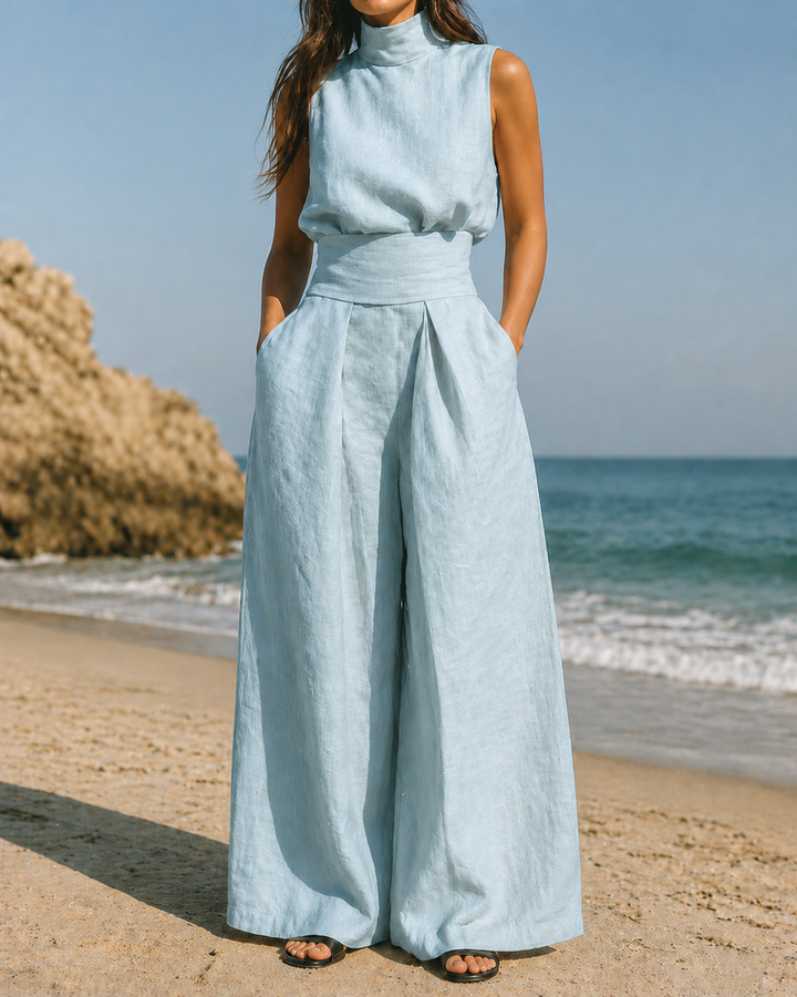 Isolyn | Elegant Women’s Two Piece Set – Breathable Cotton & Linen Co Ord Set 5