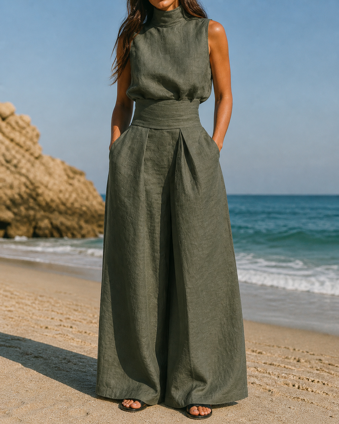 Isolyn | Elegant Women’s Two Piece Set – Breathable Cotton & Linen Co Ord Set 6