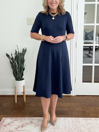 Giselle | Elegant And Flowing Half-Sleeve Midi Dress