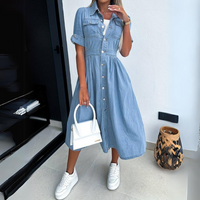 Sophie | Vestito Midi in Denim Premium con Bottoni sul Davanti