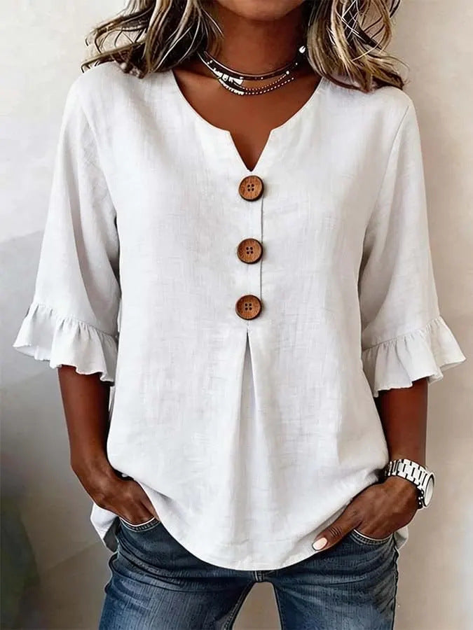 Jelena | Elegant, Airy & Romantic Women's Blouse with Ruffle Sleeves 0