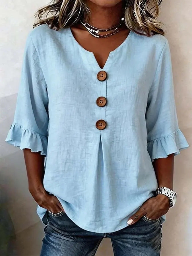 Jelena | Elegant, Airy & Romantic Women's Blouse with Ruffle Sleeves 2