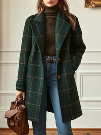 Kelsey | Elegant Retro Tweed Check Winter Coat