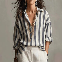 Ivy | Elegant And Sophisticated Striped Button-Down Shirt