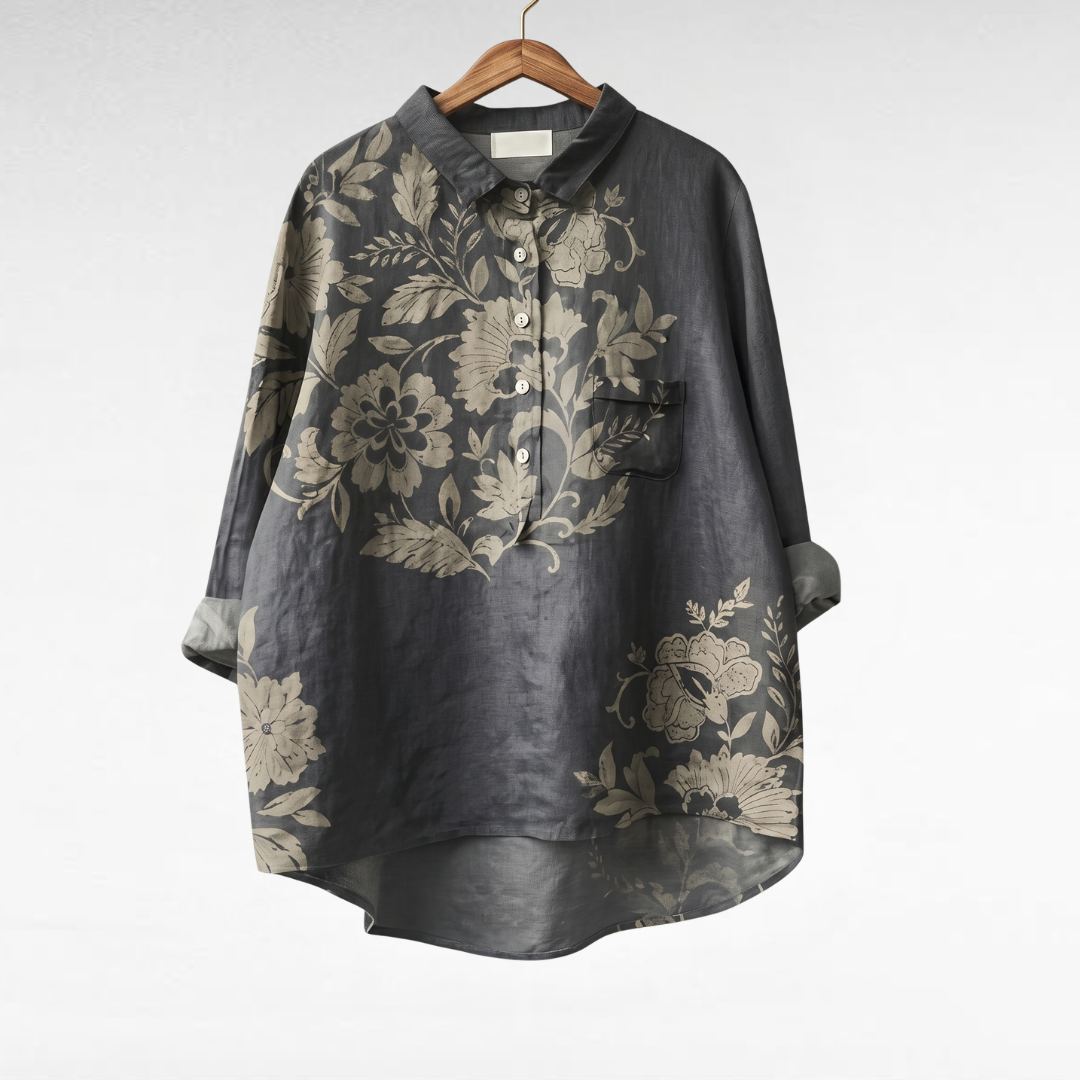 Jovian | Elegant, Breathable &amp; Floral Women’s Linen Blouse 0