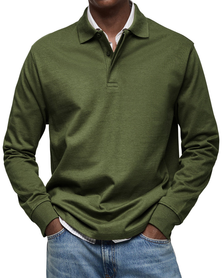 Jovian | Soft & Breathable Long Sleeve Polo Shirts for Men 8