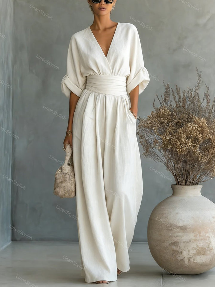 Jovita | Elegant Black Jumpsuit Women – Flattering V-Neck Design for Any Occasion 2