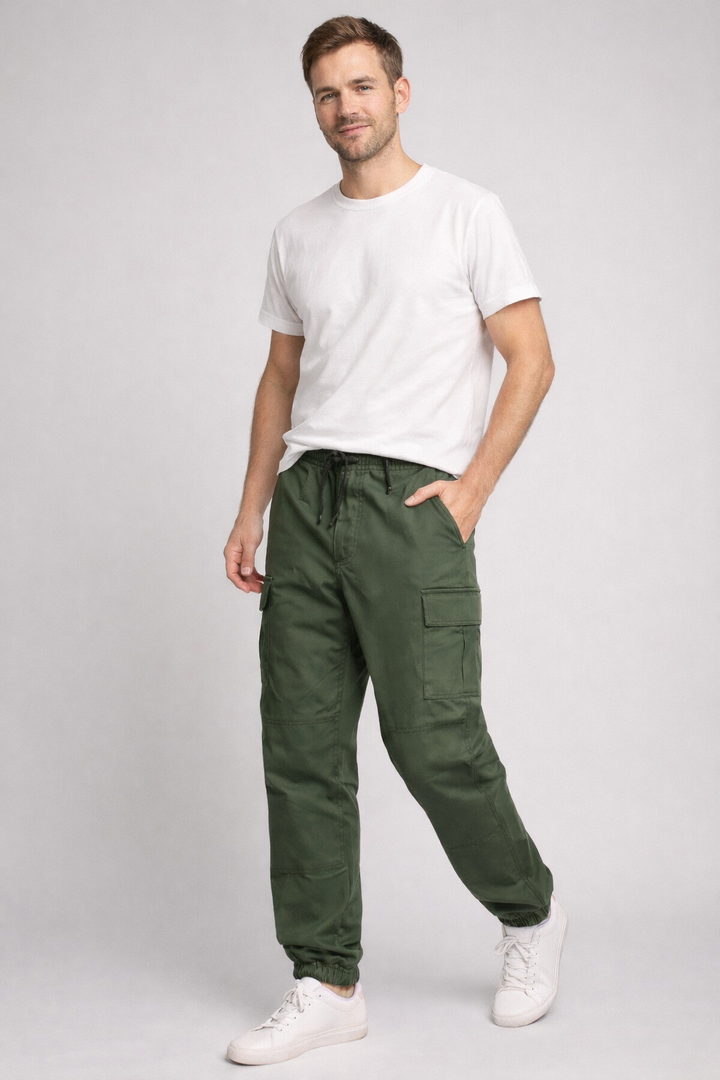 Julian | Mens Cargo Pants Lightweight Relaxed Fit Cropped Style 0