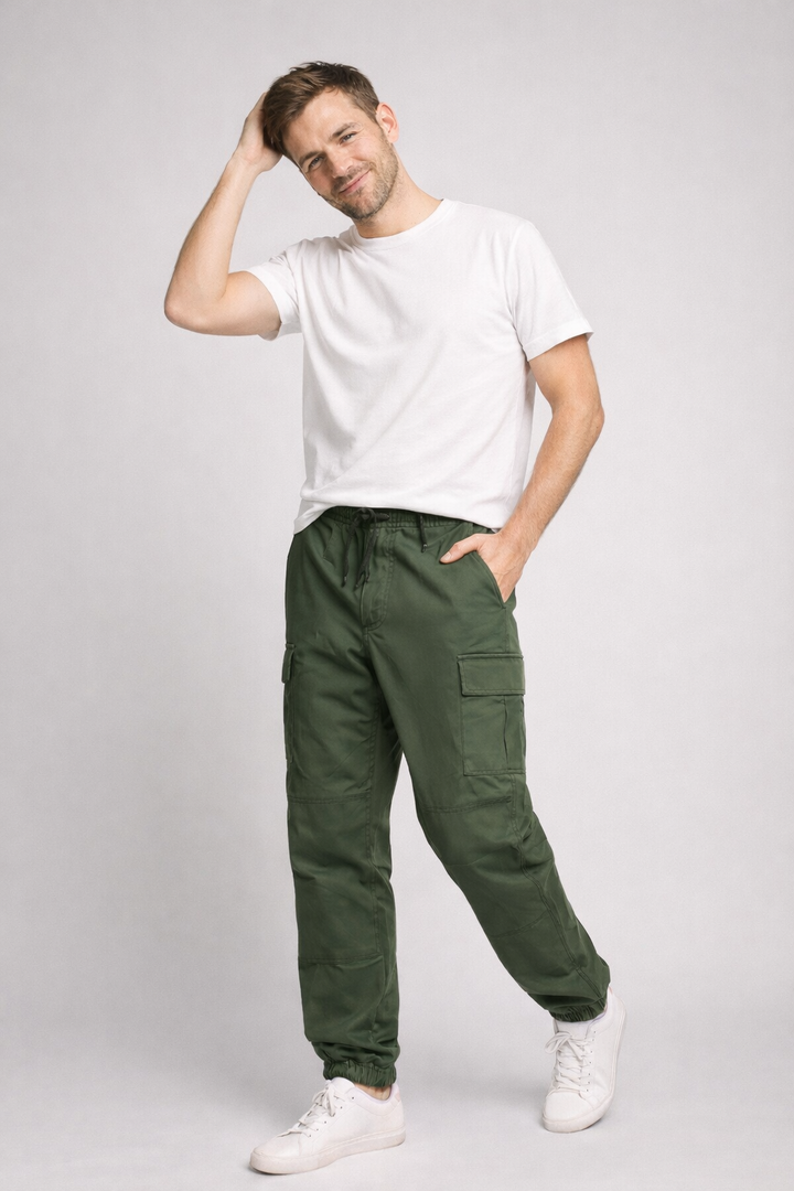 Julian | Mens Cargo Pants Lightweight Relaxed Fit Cropped Style 1