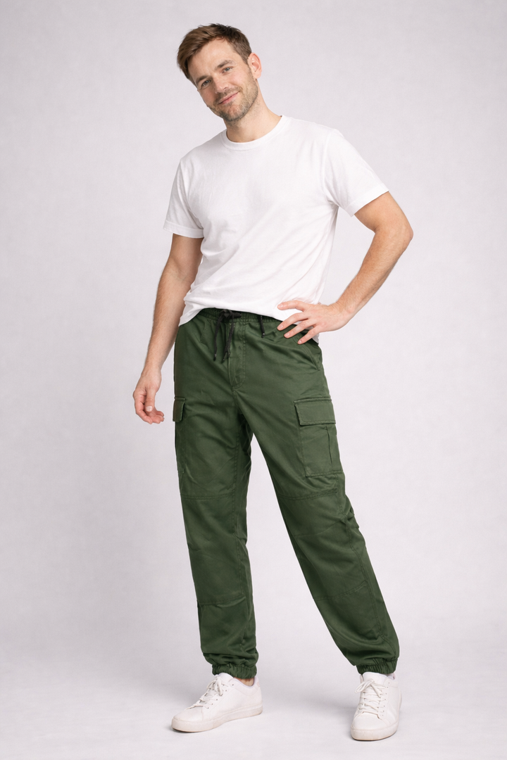 Julian | Mens Cargo Pants Lightweight Relaxed Fit Cropped Style 2