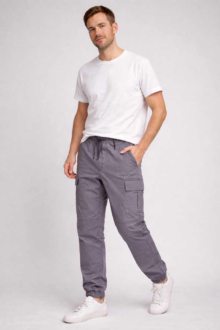 Julian | Mens Cargo Pants Lightweight Relaxed Fit Cropped Style 4