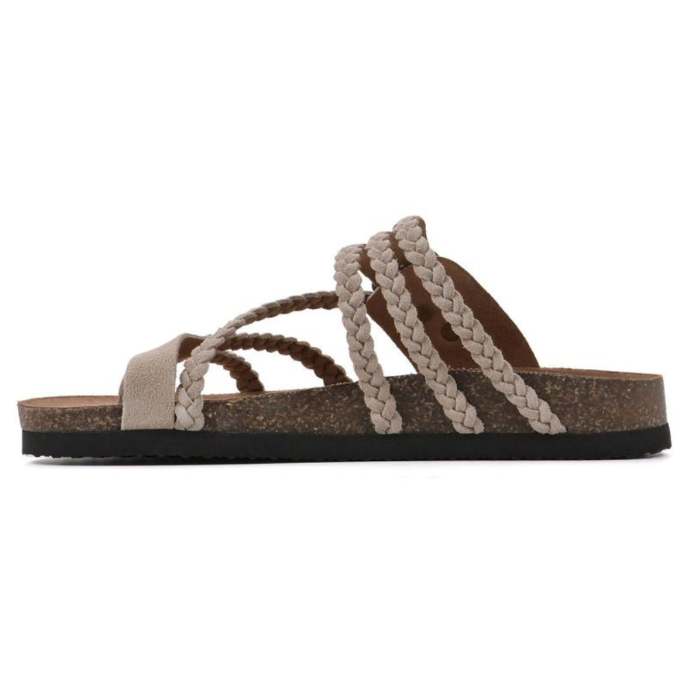 Juna | Comfortable & Stylish Women's Sandals – Braided Suede with Cork Sole 4
