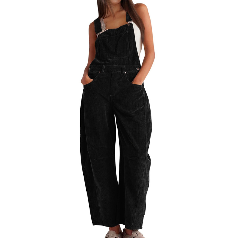 Juno | Relaxed Fit Black Overalls for Women – Stylish Denim Overall with Adjustable Straps 1