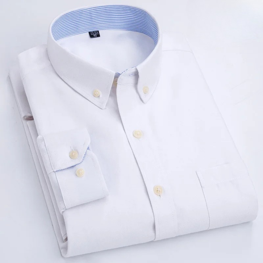 Kaden | Comfortable, Timeless Men’s Dress Shirt – Light Blue Oxford with Button-Down Collar 10