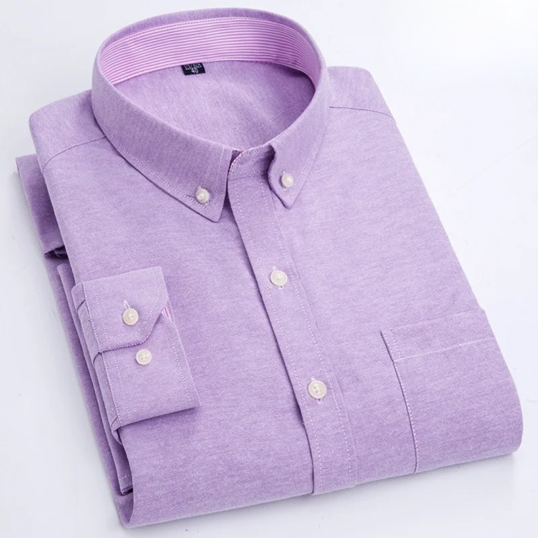 Kaden | Comfortable, Timeless Men’s Dress Shirt – Light Blue Oxford with Button-Down Collar 2