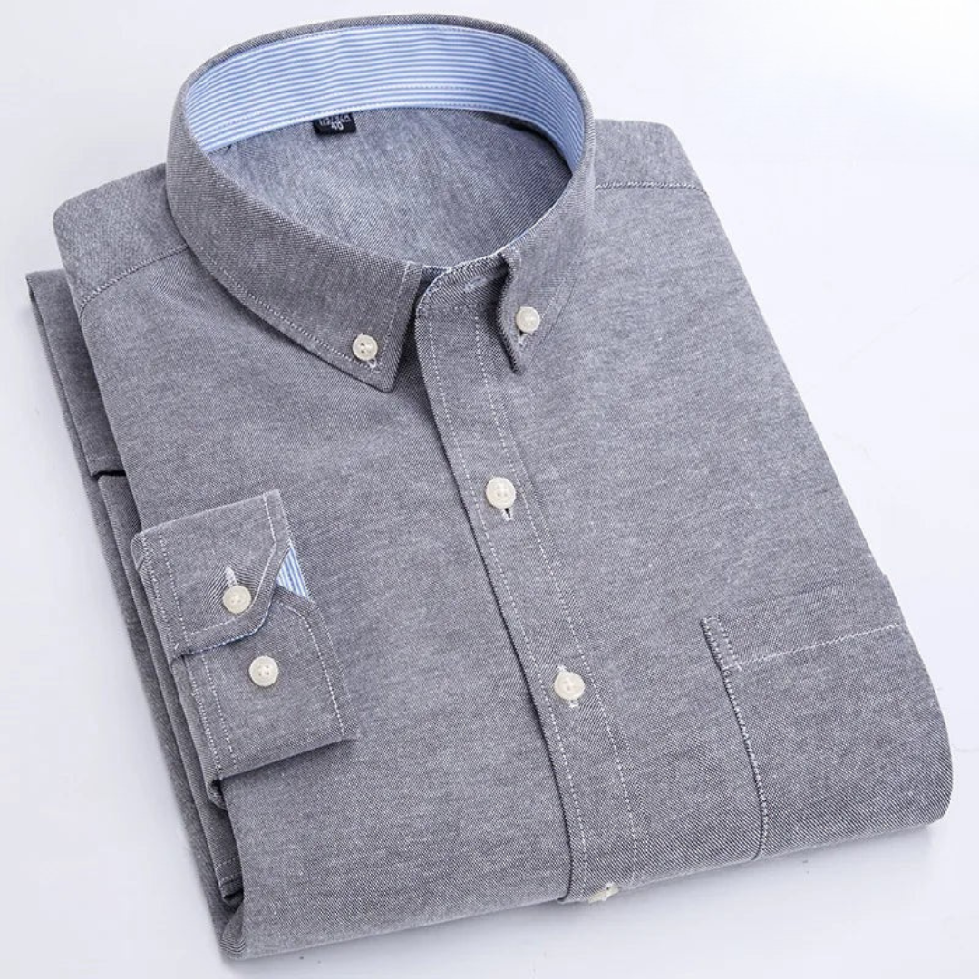 Kaden | Comfortable, Timeless Men’s Dress Shirt – Light Blue Oxford with Button-Down Collar 3