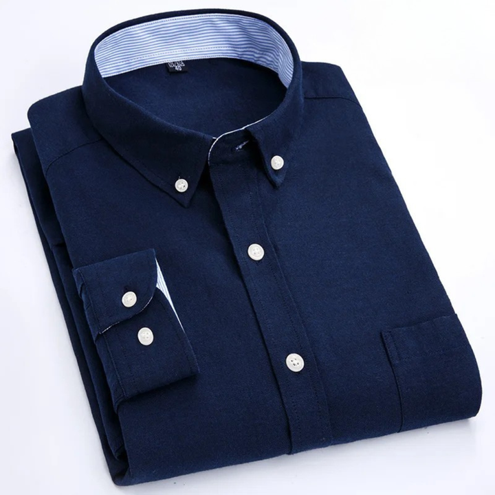 Kaden | Comfortable, Timeless Men’s Dress Shirt – Light Blue Oxford with Button-Down Collar 7