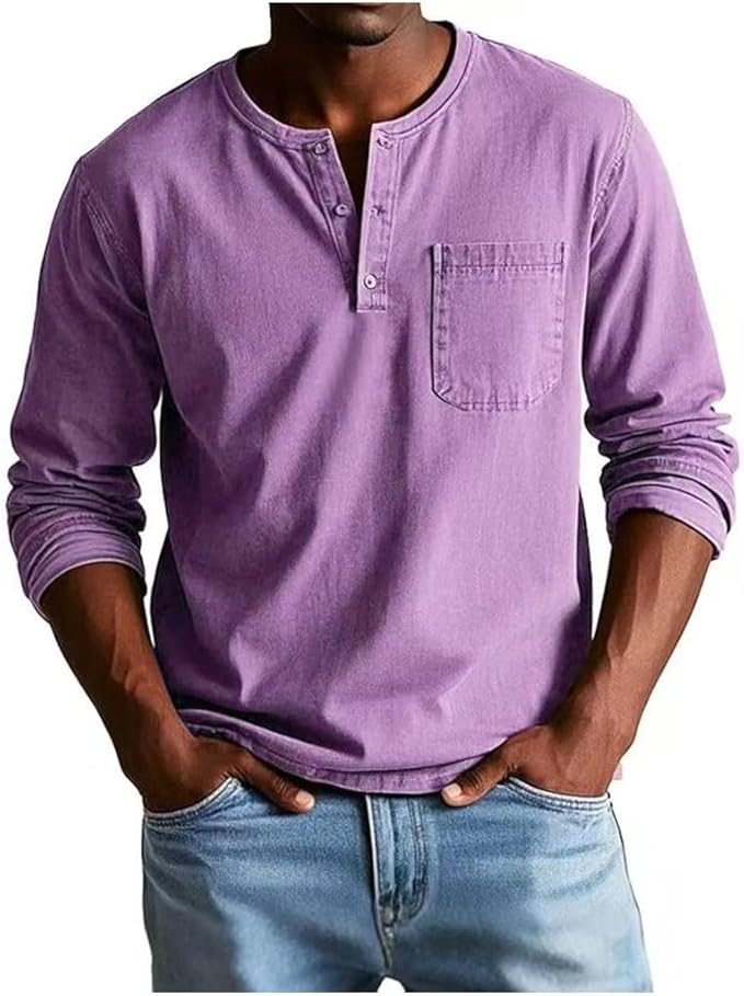 Kaden | Men's Shirt Long Sleeve Henley Casual Comfortable Fit 2