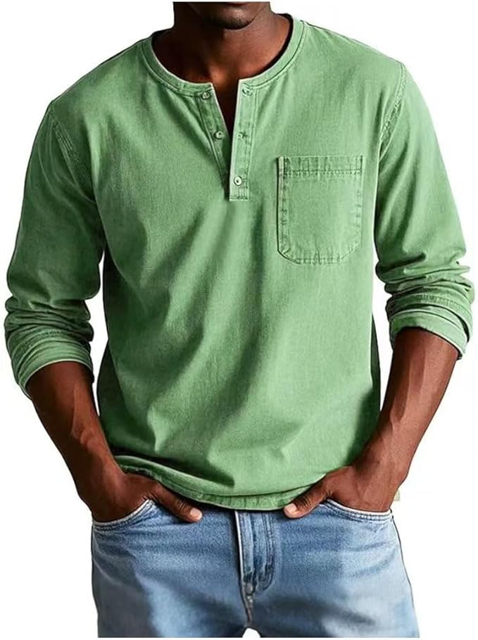Kaden | Men's Shirt Long Sleeve Henley Casual Comfortable Fit 4