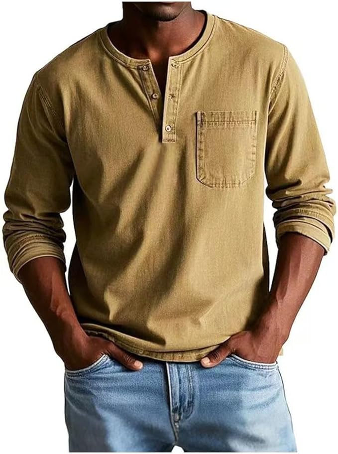 Kaden | Men's Shirt Long Sleeve Henley Casual Comfortable Fit 5