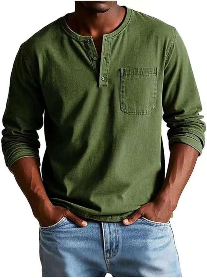 Kaden | Men's Shirt Long Sleeve Henley Casual Comfortable Fit 7