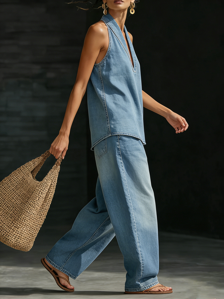 Katia | Elegant, Comfortable &amp; Versatile Two-Piece Denim Set 4