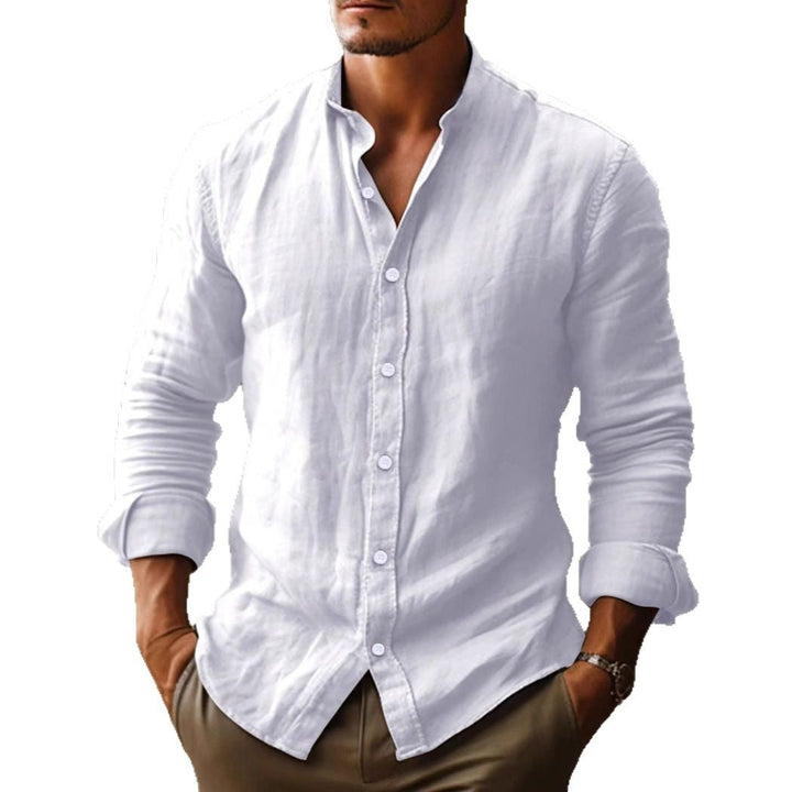 Kellan | White Linen Shirt Modern Casual Button Down Breathable Fit 5