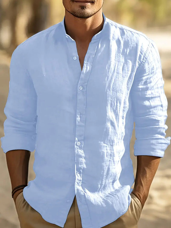 Kellan | White Linen Shirt Modern Casual Button Down Breathable Fit 8