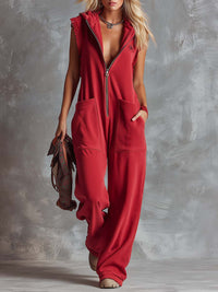 Kendra | Elegant and Comfortable Hooded Sleeveless Jumpsuit