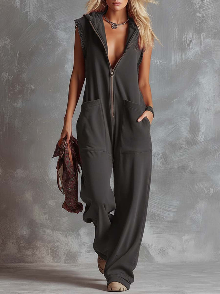 Kendra | Bold & Comfortable Women's Jumpsuit – Hooded, Sleeveless & Relaxed Fit 11