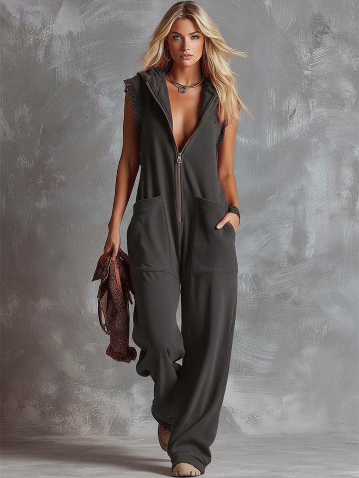 Kendra | Bold & Comfortable Women's Jumpsuit – Hooded, Sleeveless & Relaxed Fit 3