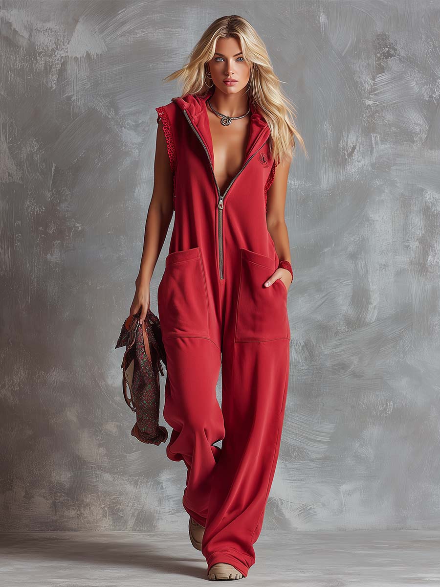 Kendra | Bold & Comfortable Women's Jumpsuit – Hooded, Sleeveless & Relaxed Fit 5