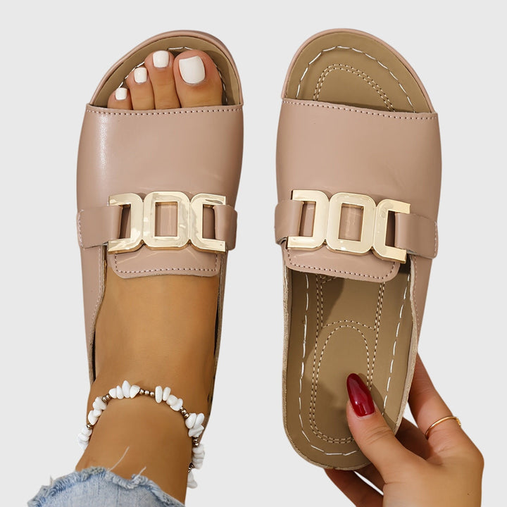 Kendra | Chic & Comfortable Open-Toe Sandals for Women with Gold Buckle Detail 4