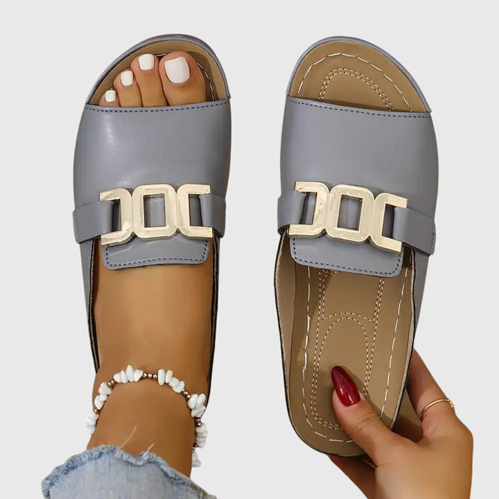 Kendra | Chic & Comfortable Open-Toe Sandals for Women with Gold Buckle Detail 5