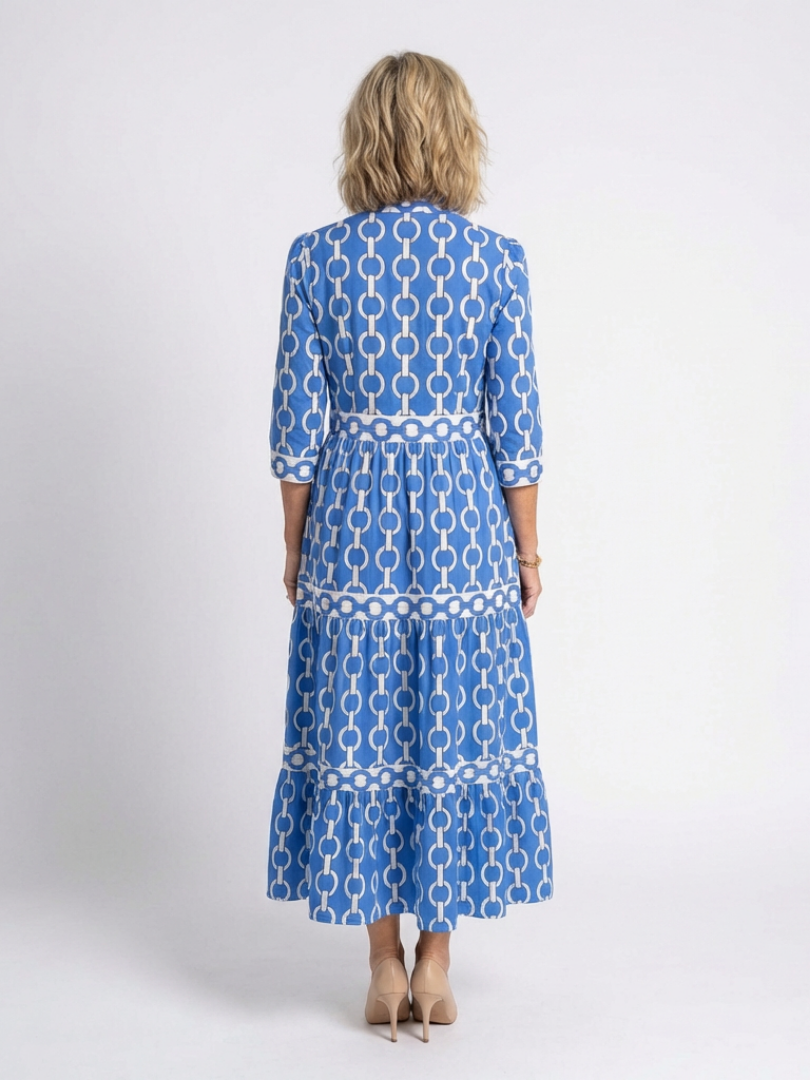 Keziah | Elegant 3/4 Sleeve Women’s Dress – Chain Print Midi for Summer & Formal Occasions 2